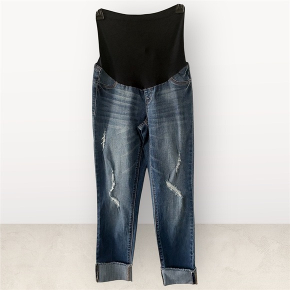 1822 Denim Denim - 1822 Denim Black Waistband Blue Boyfriend Jeans